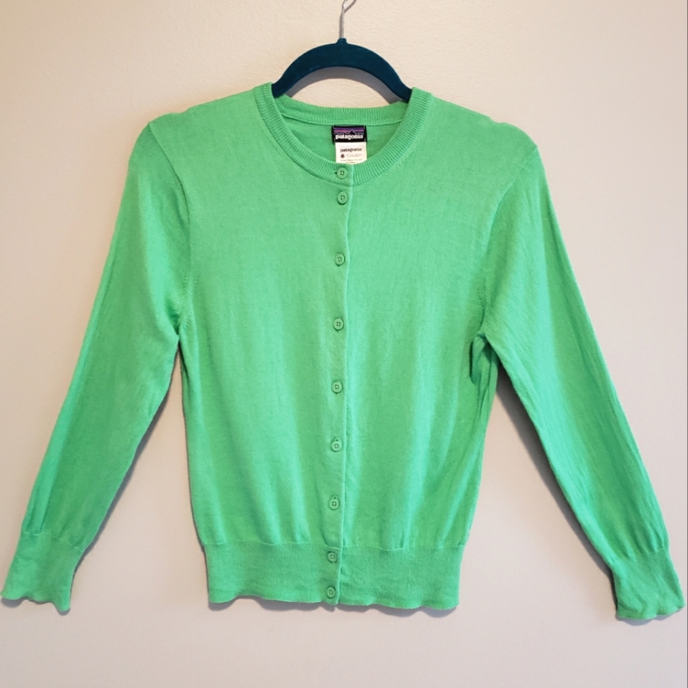 Patagonia Green Organic Recycled Cotton Cardigan, Size Small